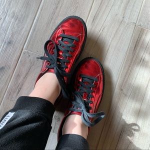 Puma x Fenty Metallic Red Platform Sneakers